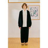 Unisex Jacket Vintage Waffle Knitted Cardigan Men Loose Top Coat